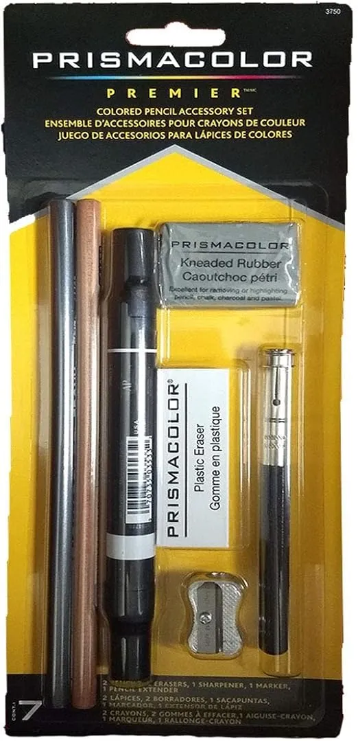 Prismacolor Premier Colored Pencil Accessory Kit with Blenders and Erasers, 7-Piece Set, Multicolor