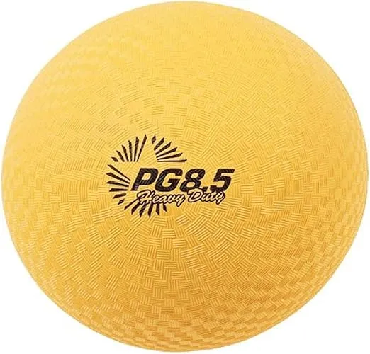 Champion Sports Heavy-Duty Rhino Playground Ball 8.5"D - Two Ply, Nylon Wound, YELLOW ONLY