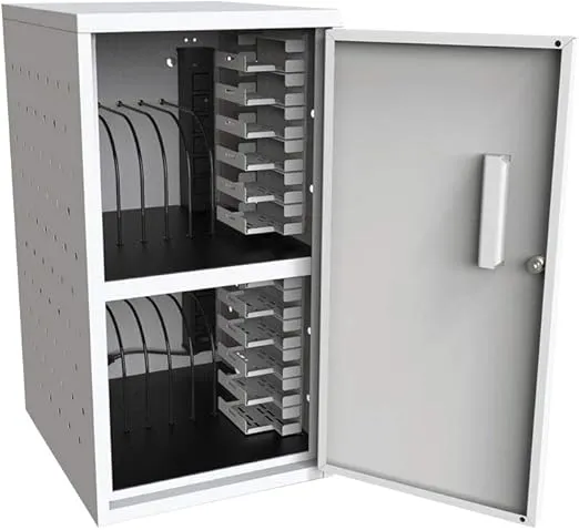 Luxor 12 Capacity Secure Tablet Charging Box with mounting hardware for drywall Surfaces Included.