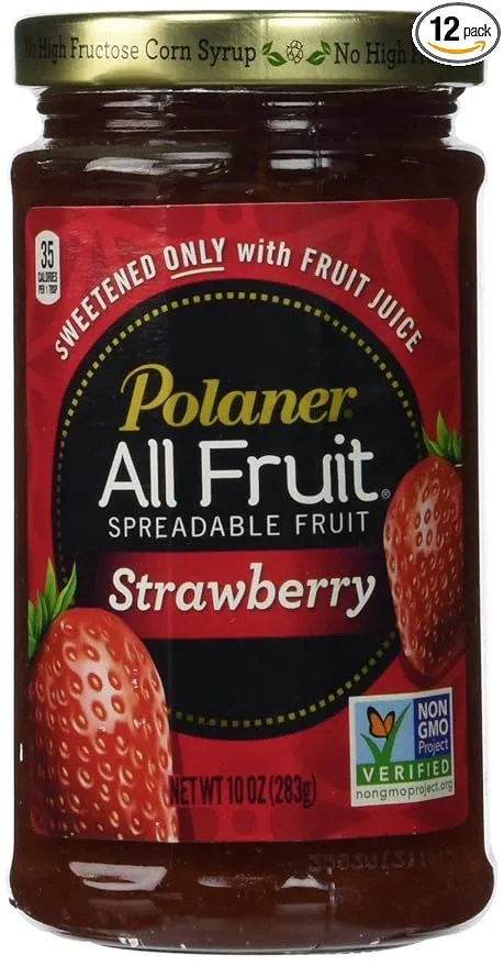 Polaner 100% All Natural Strawberry Fruit Spread 10 oz (Pack of 12)