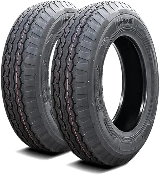 NAMA Set of 2 (TWO) NM519 Premium Trailer Tires-ST8-14.5 8X14.5 Load Range G LRG 14-Ply BSW Black Side Wall