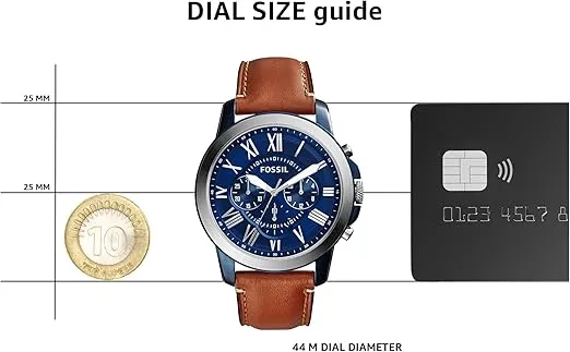 Fossil Grant Men's Watch with Chronograph or Automatic Display and Genuine Leather or Stainless Steel Band