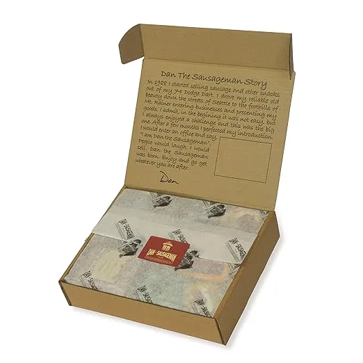 Dan the Sausageman's Klondike Savory Gift Basket -Featuring Dan's Original, and Garlic Smoked Summer Sausages, Birthday Gift For Men, Get Well Soon