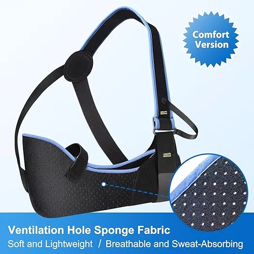 Velpeau Arm Sling Shoulder Immobilizer for Women and Men, fit Left or Right Arm - Rotator Cuff Support Brace - Medical Sling for Shoulder, Clavicle, Elbow Injury (Comfort type, XL: Bust 41″-47″)