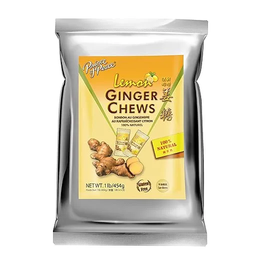 Prince of Peace Ginger Chews With Lemon, 1 lb. – Candied Natural Candy