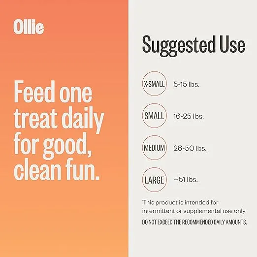 Ollie Dental Chews for Dogs Medium -Dog Breath Treats - Dog Teeth Cleaning Treat - Dental Sticks for Dogs - Fresh Breath for Dogs - Dental Treats for Dogs -Dog Dental Care - 12 Oz.