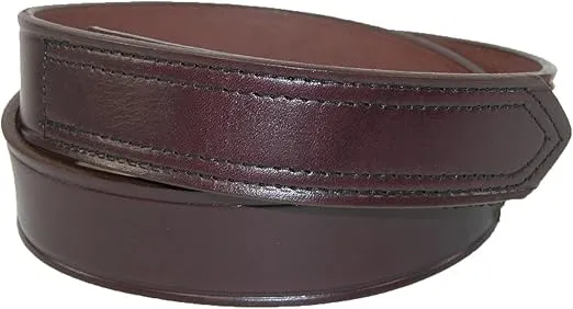 Boston Leather Mens Leather 1 3/8 inch Hook and Loop No Scratch Work Belt | Brown 34