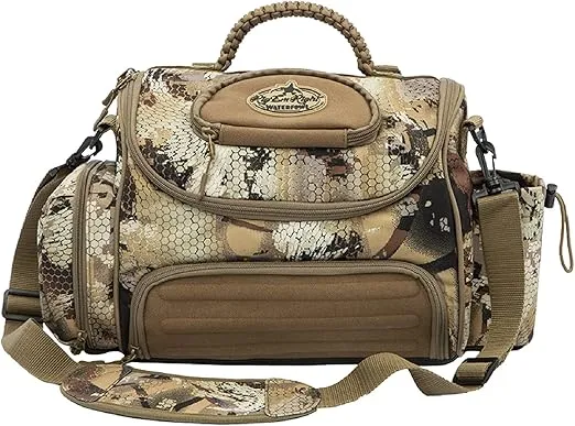 Rig'Em Right Waterfowl Lock and Load Duck Hunting Blind Bag with Molded Ammo Compartments, Sunglasses Case, Drink Holder and More (Optifade Marsh Camo)