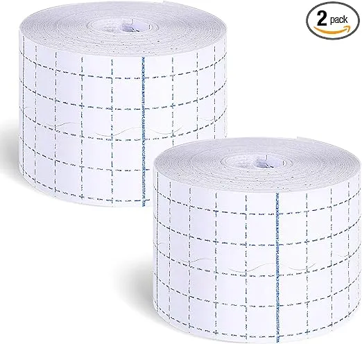 Nuanchu 2 Rolls Non-Woven Cover Roll Stretch Tape Non-Woven Adhesive Bandages Breathable Bandage Tape Cohesive Wrap Bandages Protective Stretch Bandage Roll Film (White,2 Inch X 10.94 Yard)