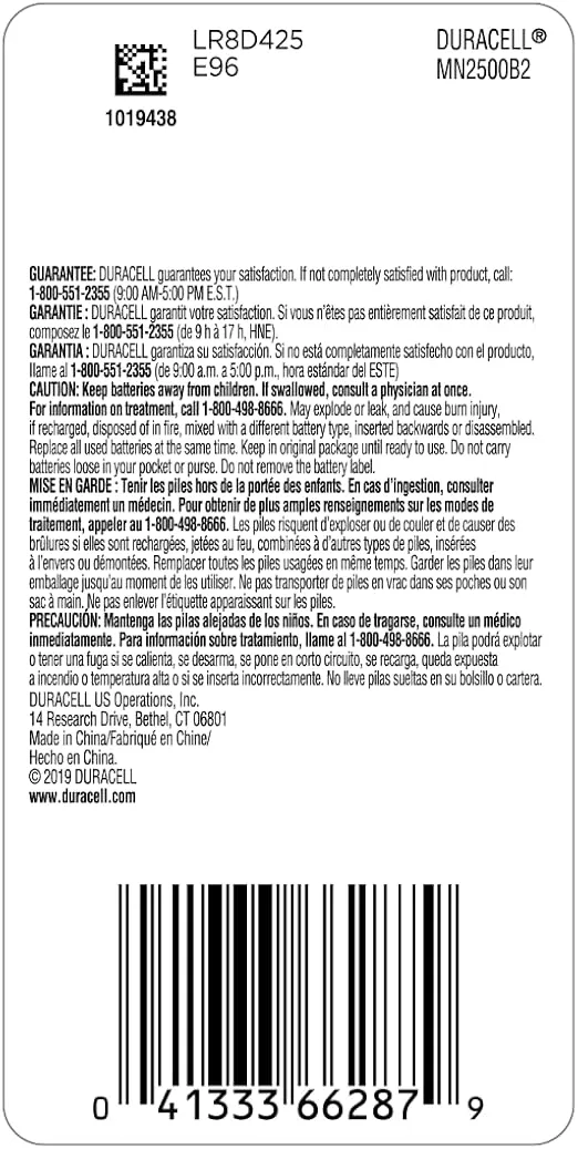 Duracell AAAA 1.5V Ultra Photo Alkaline-Batteries, 2 Count Pack, AAAA 1.5 Volt Alkaline-Battery, Long-Lasting for-Cameras, Glucose and Blood Monitors, and More
