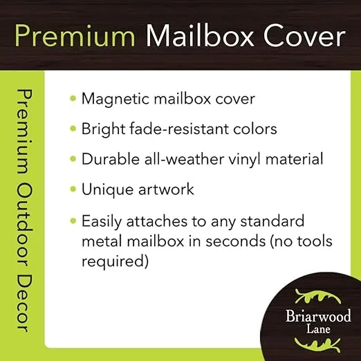 Briarwood Lane Fall Bushel Primitive Magnetic Mailbox Cover Pumpkins Star Pip Berries Standard