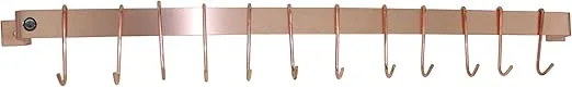 Enclume Handcrafted 36" Easy Mount Wall Rack w 6 Hooks, Brushed CopperEnclume Easy Mount Wall Rack, 36", Brushed Copper