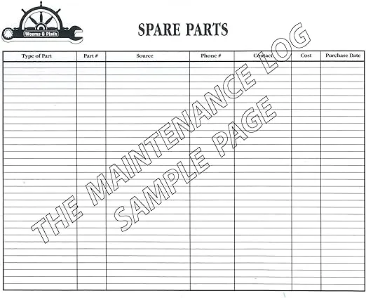 Weems & Plath The Maintenance Log
