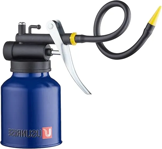 Oil Can Pump Heavy Duty Pistol Type Oiler with Metl & Flexible Spout