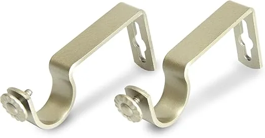 Rod Desyne Heavy Duty 1" Wall Single Bracket Pair, Light Gold, 2 Piece