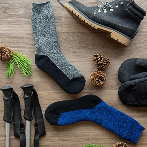 HOT FEET Kids Thermal Socks – 2 Pack Warm Winter Socks for Boys and Girls, Cozy & Insulated, Thick Heated Socks for Kids
