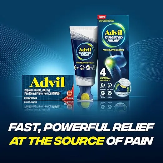 Advil Pain Reliever and Fever Reducer, Ibuprofen 200mg for Pain Relief - 50 Coated Tablets