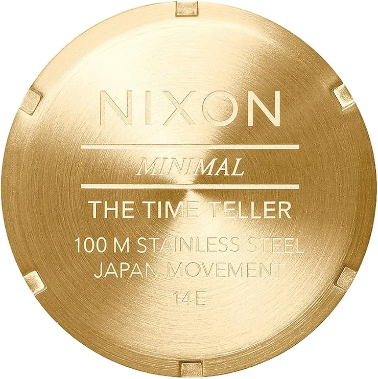Nixon Time Teller A0451919-00. Gold and Green Women’s Watch (37mm. Gold Metal Band/Green Sunray Watch Face)