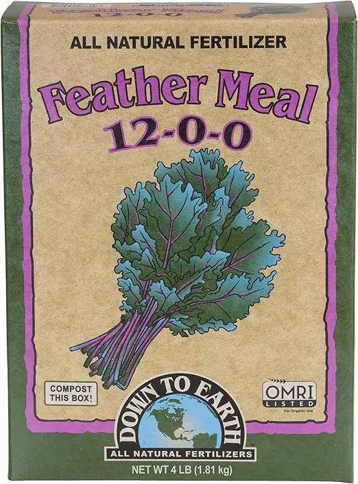 Down To Earth Organic Feather Meal Fertilizer 12-0-0, 4 lb