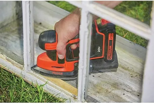 BLACK+DECKER 20V MAX* Mouse Sander, Tool Only (BDCMS20B)