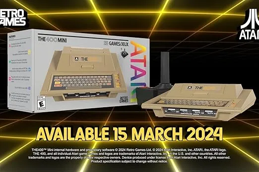 Official Atari 400 Mini & Joystick - HDMI Output - Includes 25 Games