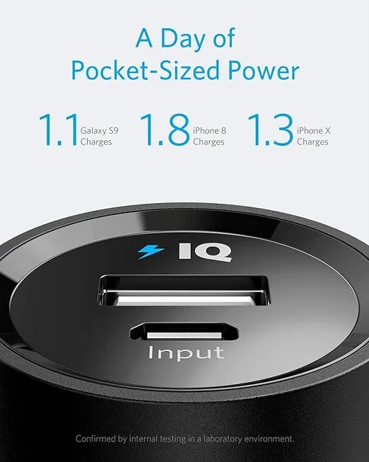 Anker PowerCore 5,000mAh Portable Charger, Ultra-Compact 5K External Battery with Fast-Charging Technology, Power Bank for iPhone 15/15 Plus/15 Pro/15 Pro Max, iPad, Samsung Galaxy and More