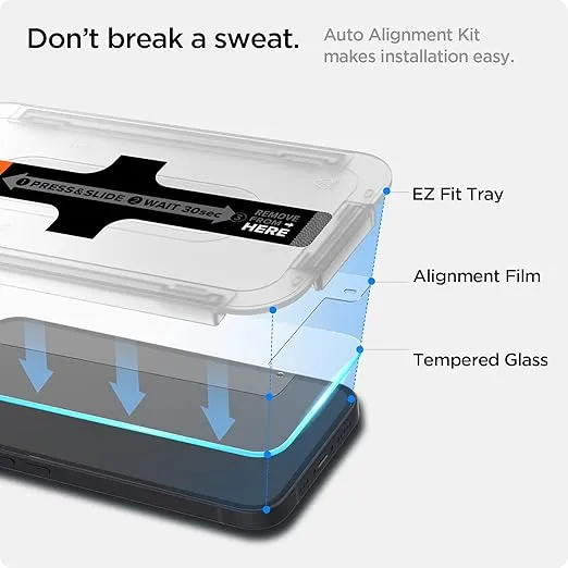 Spigen Tempered Glass Screen Protector [GlasTR EZ FIT] designed for iPhone 14 / iPhone 13 Pro/iPhone 13 [Sensor Protection / 2 Pack]