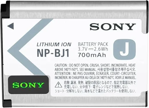 Sony NPBJ1 J-Series Rechargeable Digital Camera Battery Pack, Black