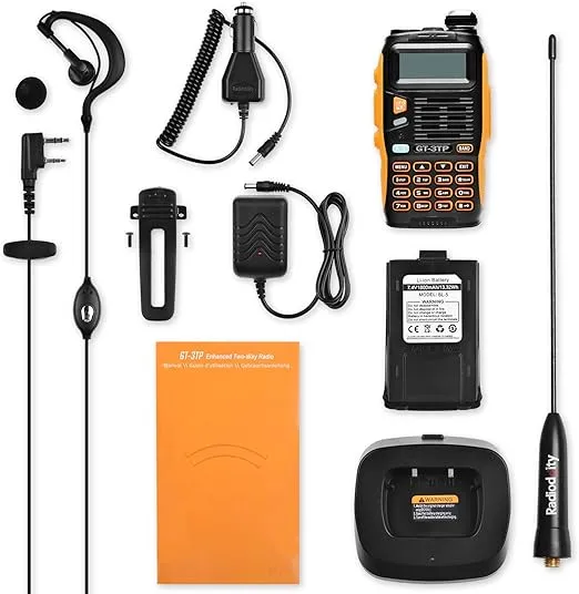 BAOFENG High Power Ham Radio Handheld GT-3TP Mark III, Dual Band 8W Two Way Radio, Long Range Rechargeable Walkie talkies with Car Charger, Black