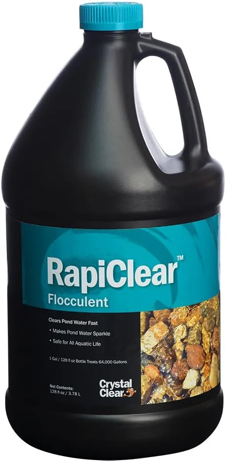 CrystalClear RapiClear Liquid Flocculent - Pond Water Clarifier - 1 Gallon Treats Up to 64,000 Gallons