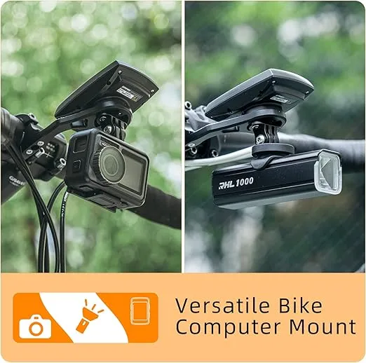 ROCKBROS Out Front Bike Mount Cycling Computer Mount Compatible with Garmin, Bryton, GoPro - Bike Handlebar 1.25''/ 31.8mm