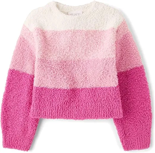 The Children's Place Girls' Long Sleeve Crew Neck Pullover Sweater