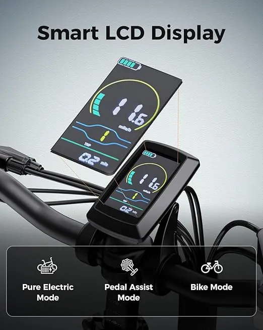 Jasion EB7 ST 2.0 Foldable Electric Bike, 28MPH Adult Electric Bicycles with 1200W Peak Motor, 55 Mile E-Bike with 48V 10Ah Battery, Step-Thru Ebikes for Women, 20" Tire, Shock Absorber, Disc Brake