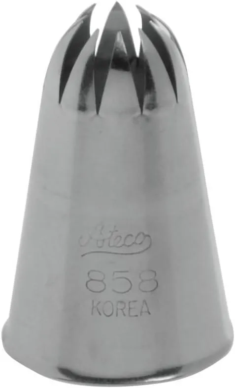 Ateco Steel Medium Closed Star Pastry Tip - #858
