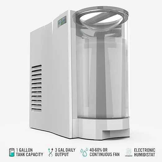 Vornado EVDC300 Energy Smart Evaporative Humidifier with Automatic Shut-off, 1 Gallon Capacity, LED Display, White