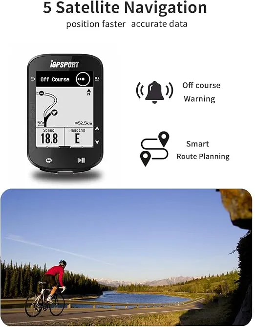 iGPSPORT BSC200 Bike Computer Wireless, Route Navigation 2.5inch Screen Bluetooth ANT+ GPS Cycle Computer Waterproof