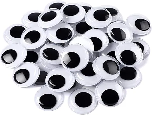 FEBSNOW 200 Pieces Wiggle Eyes Self Adhesive Black White Googly Eyes for DIY Crafts Decoration (20mm)