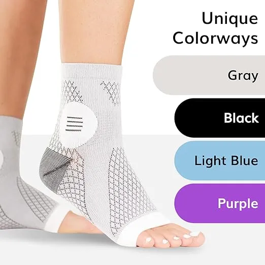 BraceAbility Neuropathy Socks for Women and Men (Pair) - Toeless Compression Foot Neuropathy Socks, Peripheral Neuropathy Socks, Diabetic Neuropathy Socks, Arthritis Socks (M - Gray)