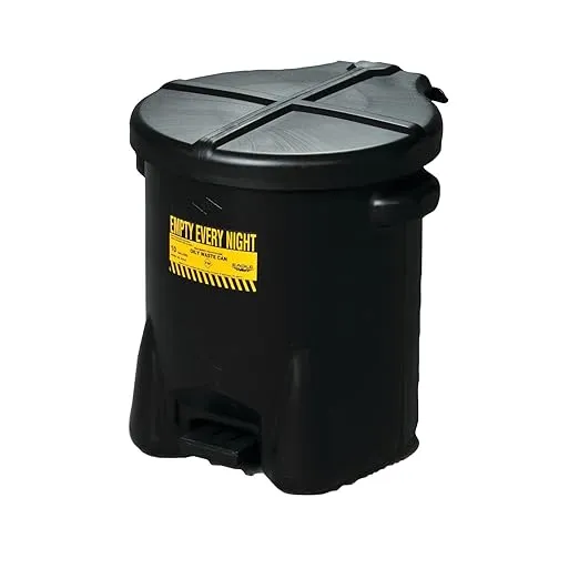 Eagle 933FLBK Black Oily Waste Can, 6 gal Capacity