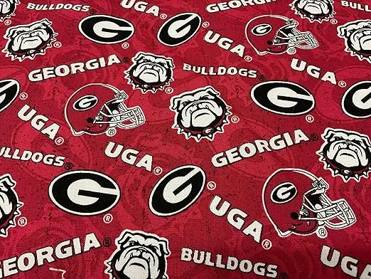 University of Georgia Cotton Fabric with New Tone ON Tone Design Newest Pattern