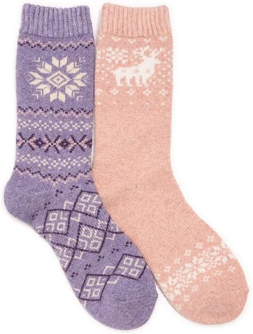 MUK LUKS Women's Wool Socks (2 Pair Pack)