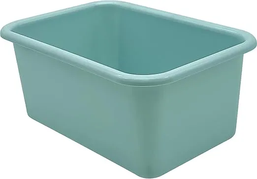 Teacher Created Resources Small Plastic Storage Bin, Calming Blue