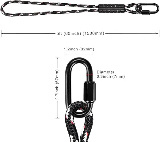 BeneLabel Tree Swing Rope Holds, Hammock Tree Swing Hanging Strap, for Outdoor Swings Hammock Playground Set Accessories, 5 ft, 1 Pack, Black