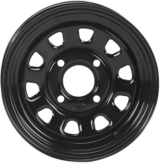 ITP Delta Steel Wheel - 12x7 - 5+2 Offset - 4/110 - Black , Bolt Pattern: 4/110, Rim Offset: 5+2, Wheel Rim Size: 12x7, Color: Black, Position: Front/Rear 1225553014