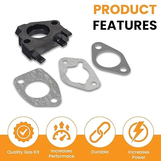 AlveyTech Carburetor Gasket Kit with Spacer fits 13 HP GX390 and GX340 Engines, Durable Replacement Carburetors for, Go-Kart, Mini Dirt Bikes, Scooters, Power Washer, and Lawn and Garden Utility Parts
