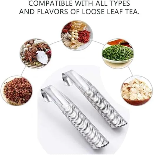 Stainless Steel Tea Diffuser, 2024 New Tea Artifact Creative Pipe, Stainless Steel Tea Infuser with Hanging Hook Handle, Fine Holes Tea Interval Diffuser for Loose Tea and Leaf Coffee(1PCS)